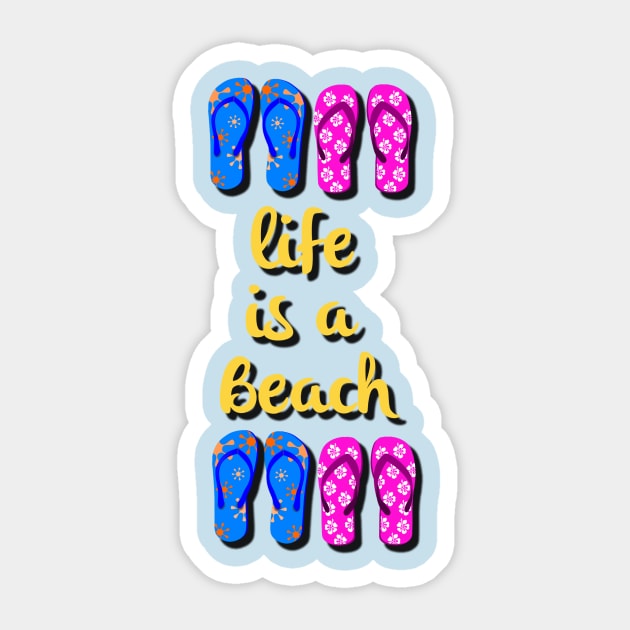 Life is a beach Sticker by DogfordStudios